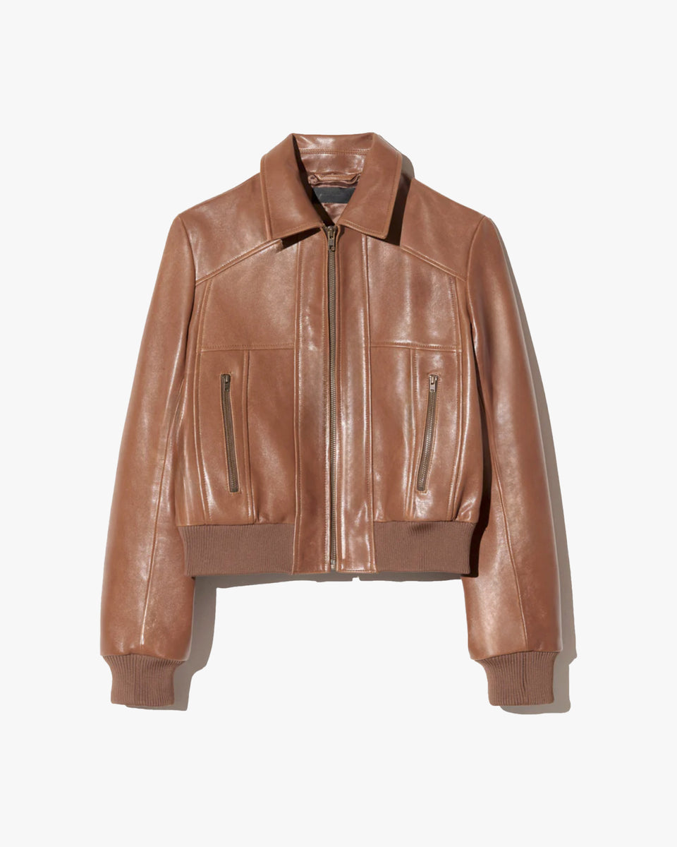 SUE LEATHER JACKET IN COGNAC