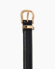 LOUISE BELT IN BLACK W/SHINY BRASS BUCKLE