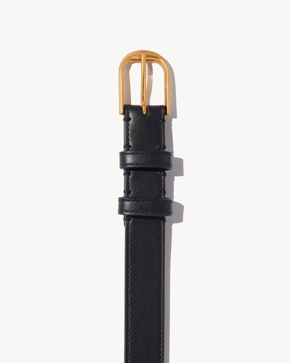 JACQUES BELT IN BLACK W/SHINY BRASS BUCKLE