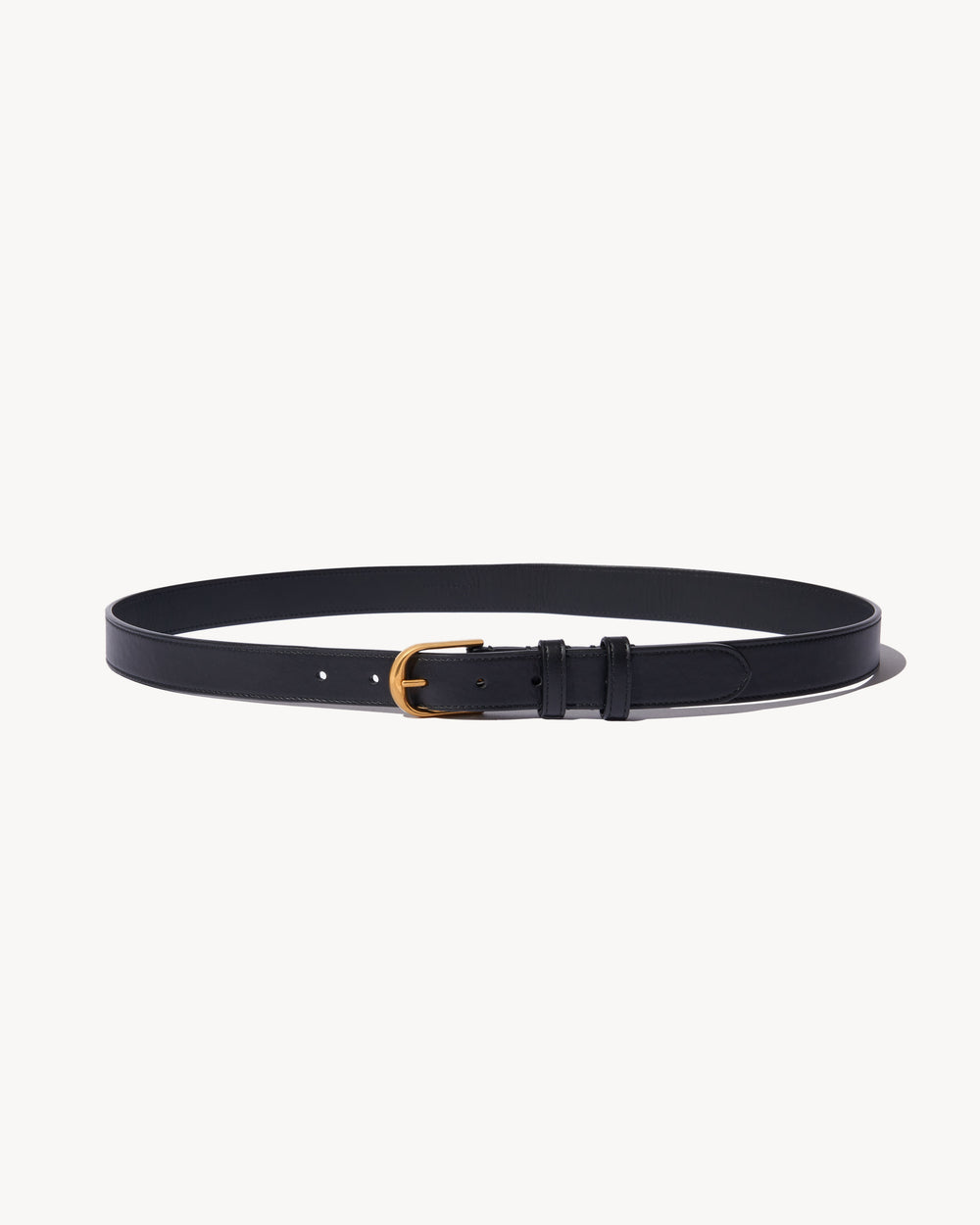 JACQUES BELT IN BLACK W/SHINY BRASS BUCKLE