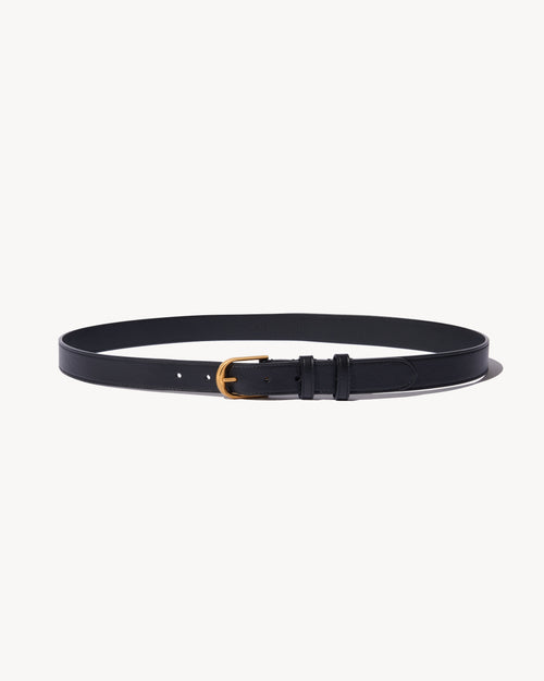 JACQUES BELT IN BLACK W/SHINY BRASS BUCKLE