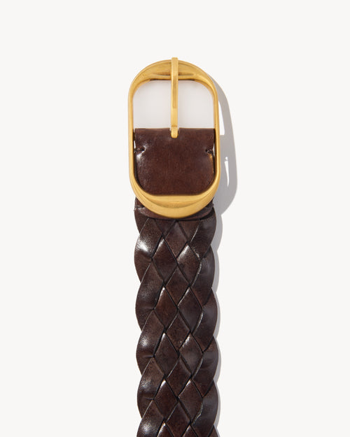 BRAIDED NILI BELT IN DARK BROWN