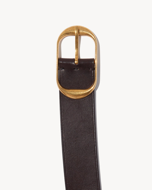 NILI BELT IN DARK BROWN W/ANTIQUE BRASS BUCKLE