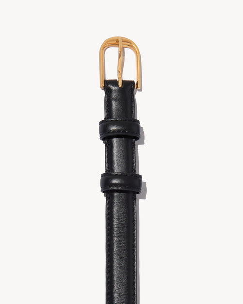 JANE BELT IN BLACK W/SHINY BRASS BUCKLE