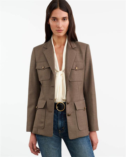 NELSON JACKET IN TAUPE GREY