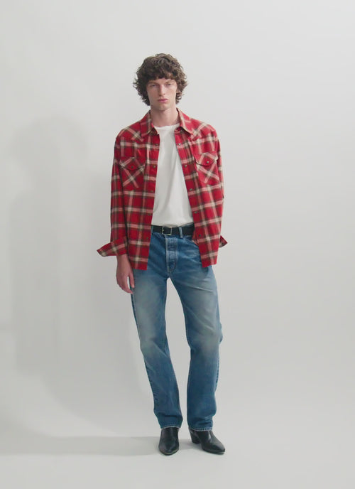 RED/TAN PLAID