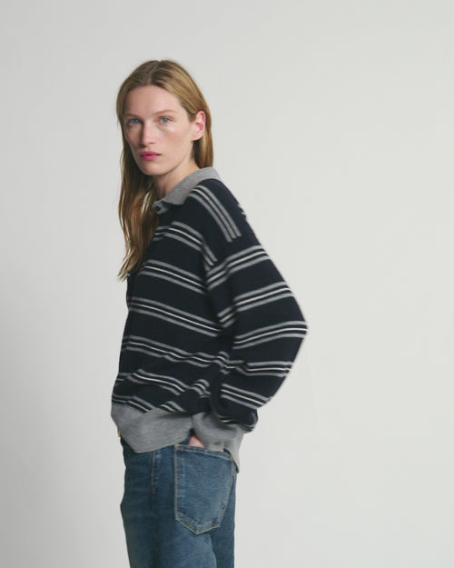 DARK NAVY/GREY STRIPE