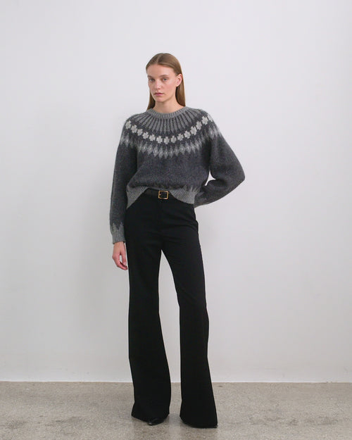 DARK GREY MELANGE FAIR ISLE