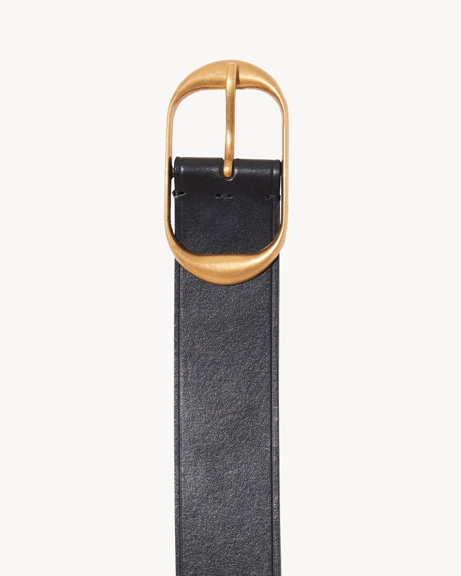 BLACK W/ANTIQUE BRASS BUCKLE