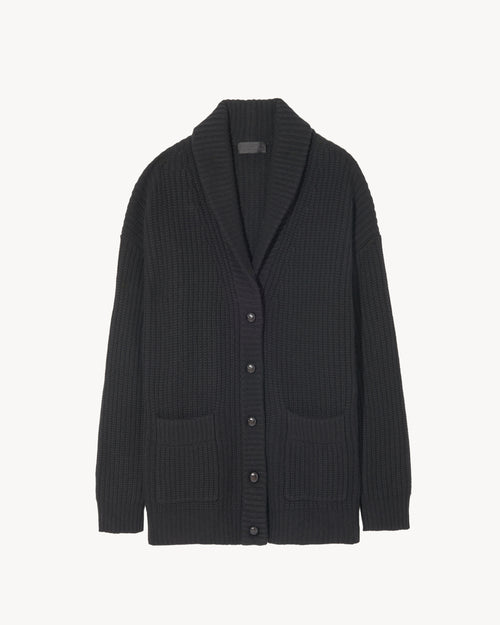 SOMAC CASHMERE CARDIGAN IN BLACK