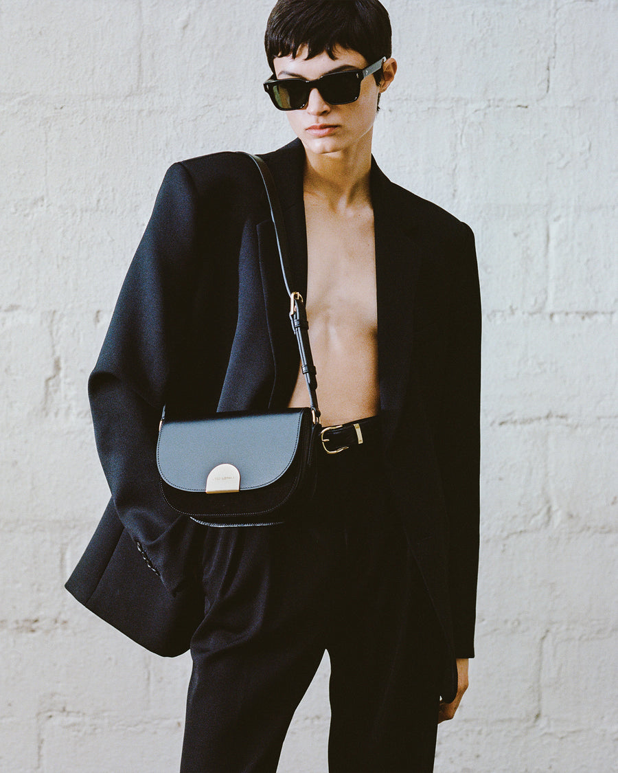 LE ELLIE CALF SUEDE SADDLE BAG