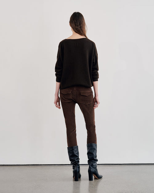 BOYFRIEND CASHMERE SWEATER IN ESPRESSO