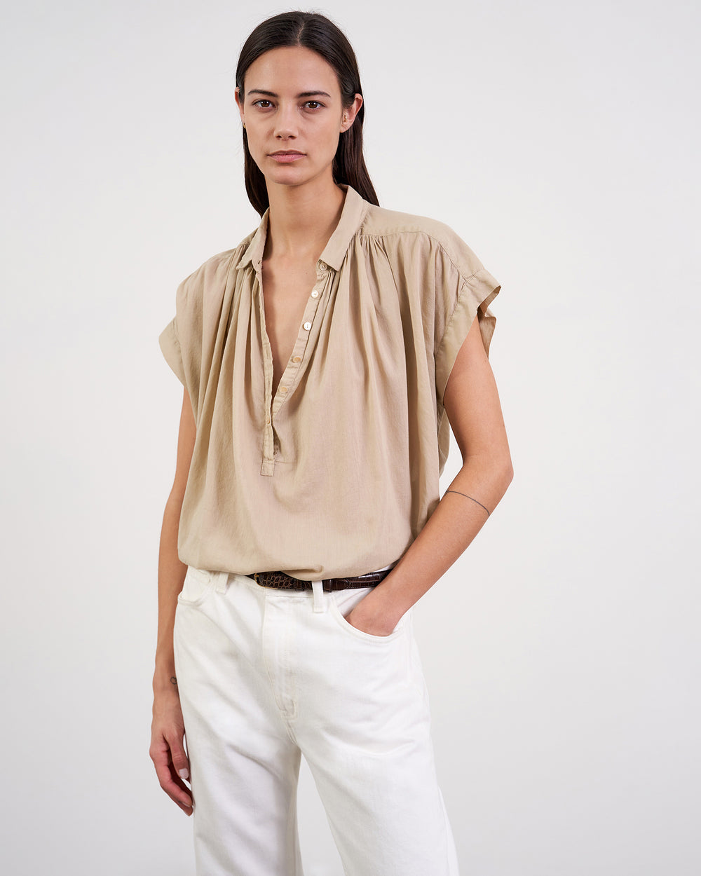 NORMANDY BLOUSE IN SANDSTONE