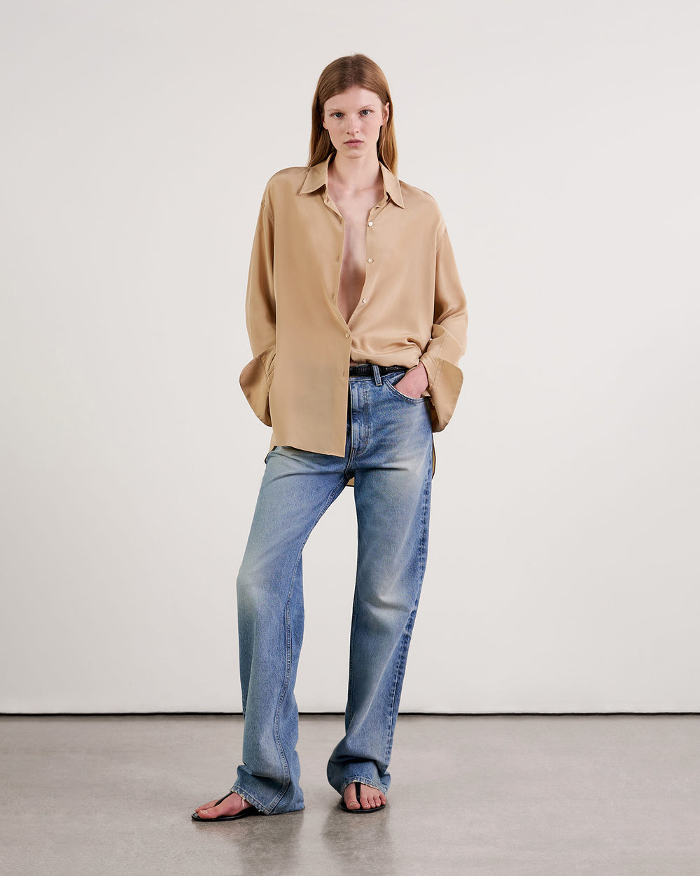 JULIEN SILK BLOUSE IN KHAKI