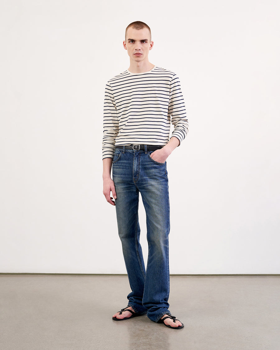 NAVY/IVORY STRIPE