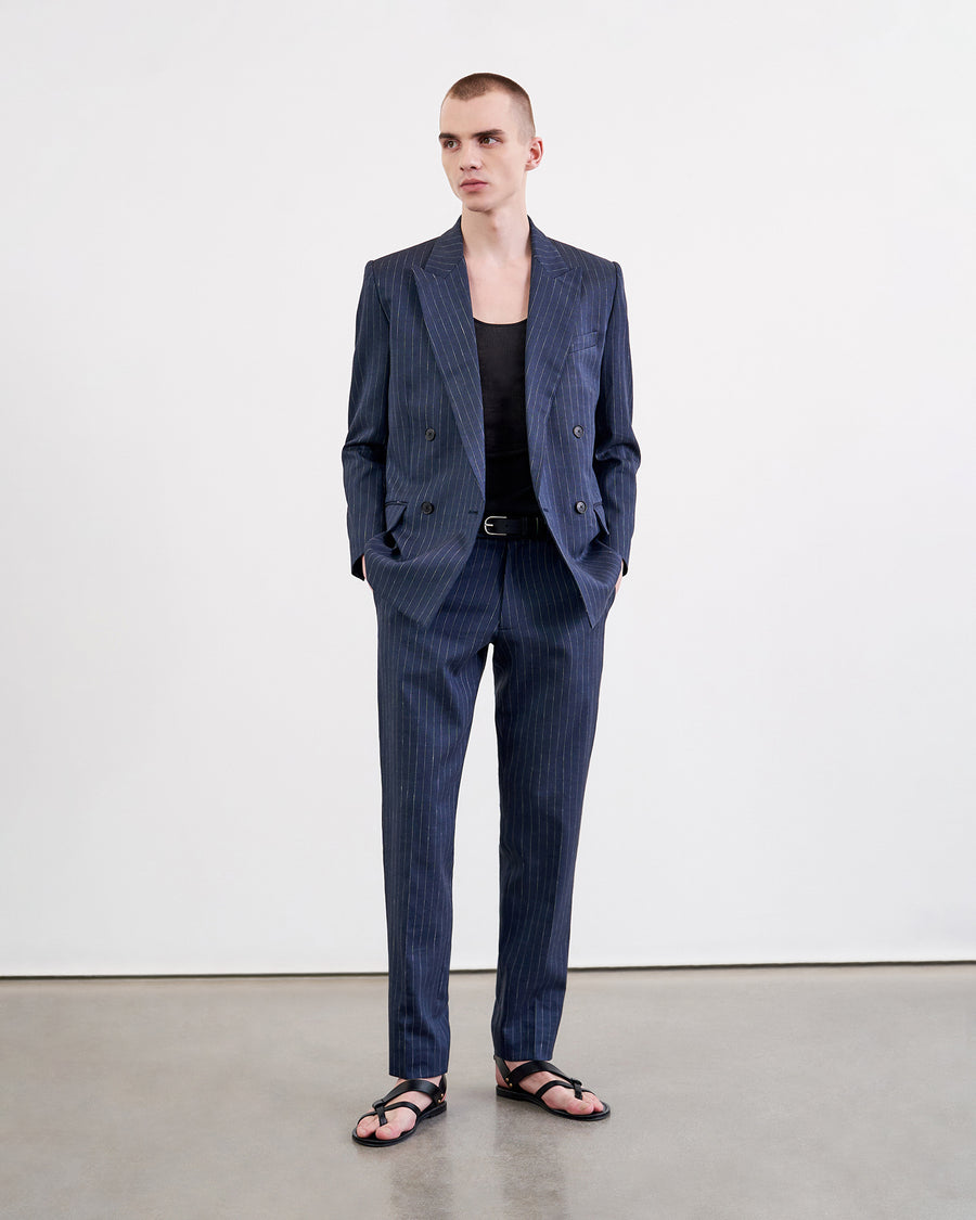 DARK NAVY/IVORY PINSTRIPE