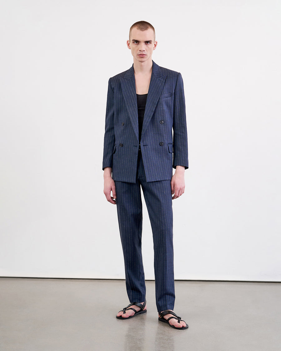 DARK NAVY/IVORY PINSTRIPE