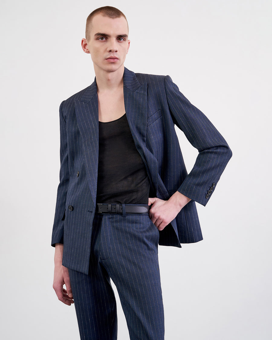 DARK NAVY/IVORY PINSTRIPE