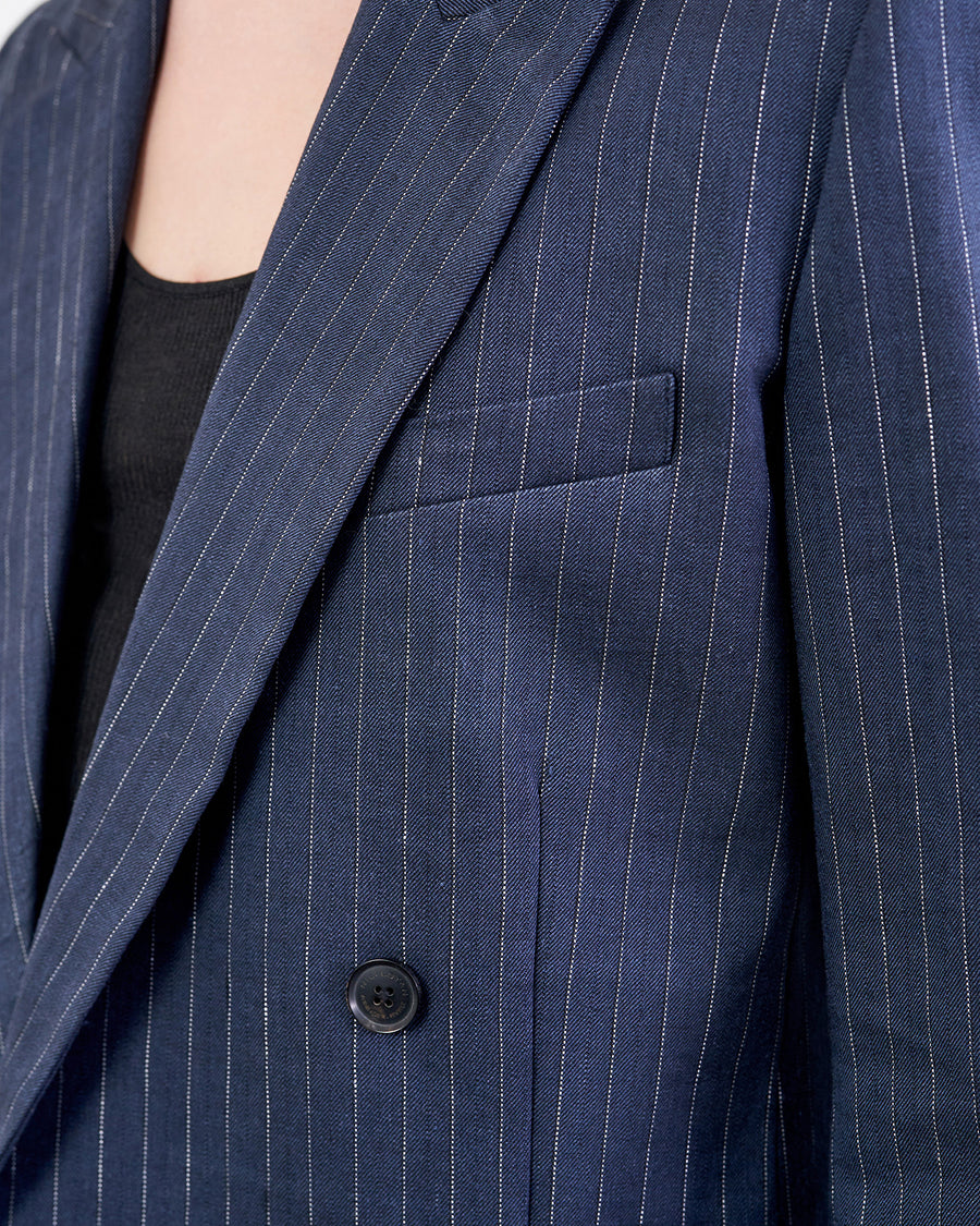 DARK NAVY/IVORY PINSTRIPE