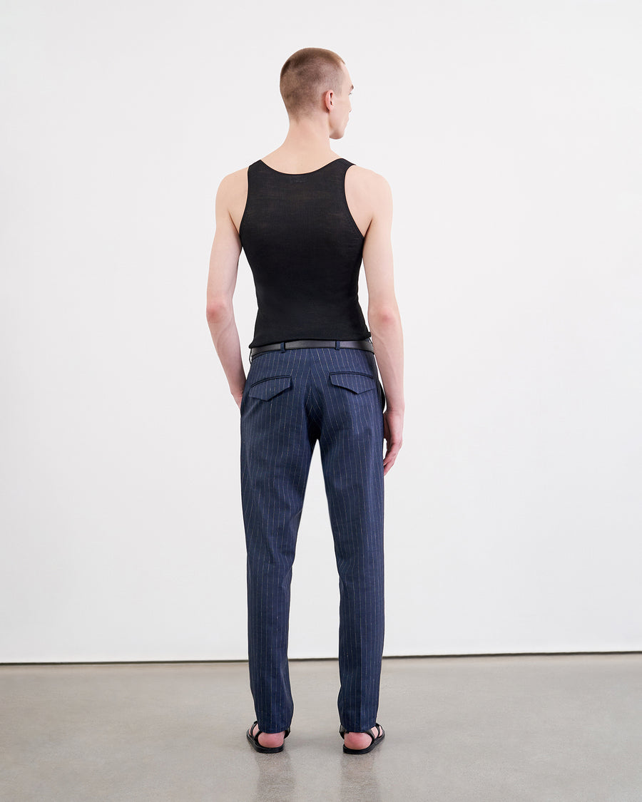 DARK NAVY/IVORY PINSTRIPE