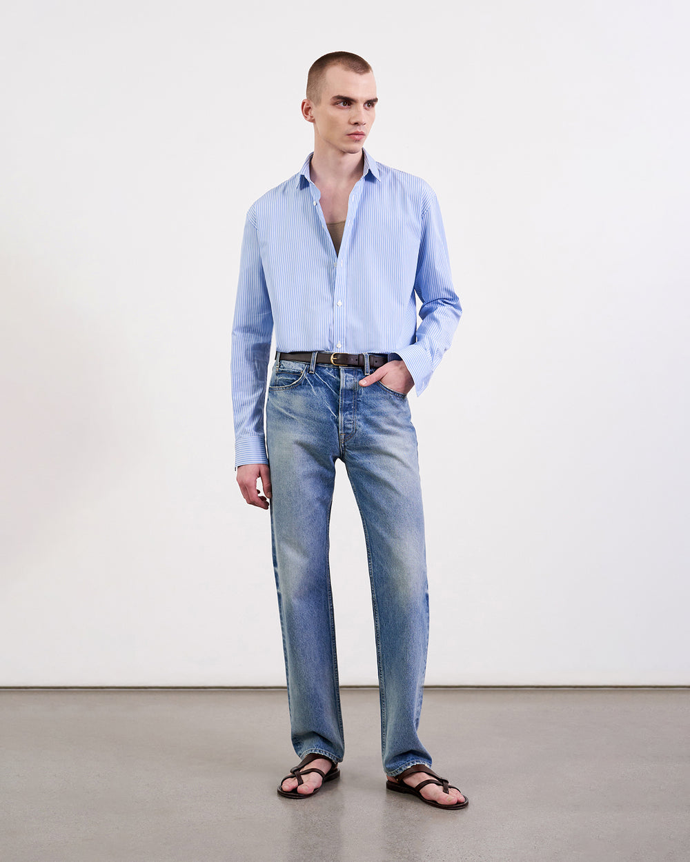 CRISTOBAL SHIRT IN BLUE/WHITE STRIPE