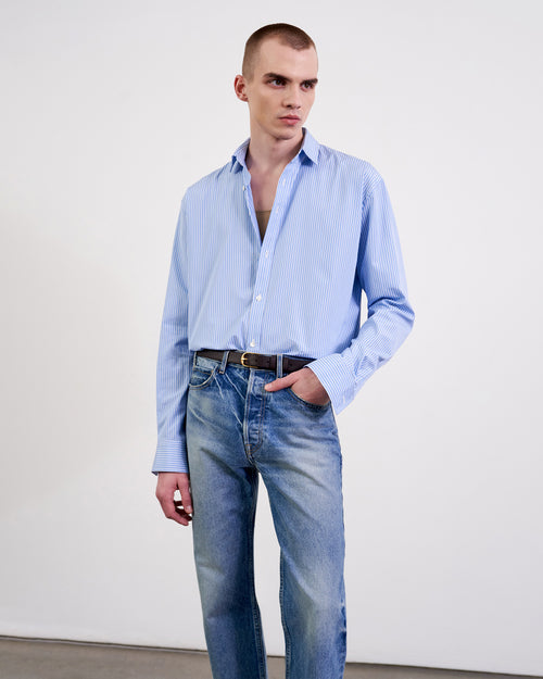 CRISTOBAL SHIRT IN BLUE/WHITE STRIPE