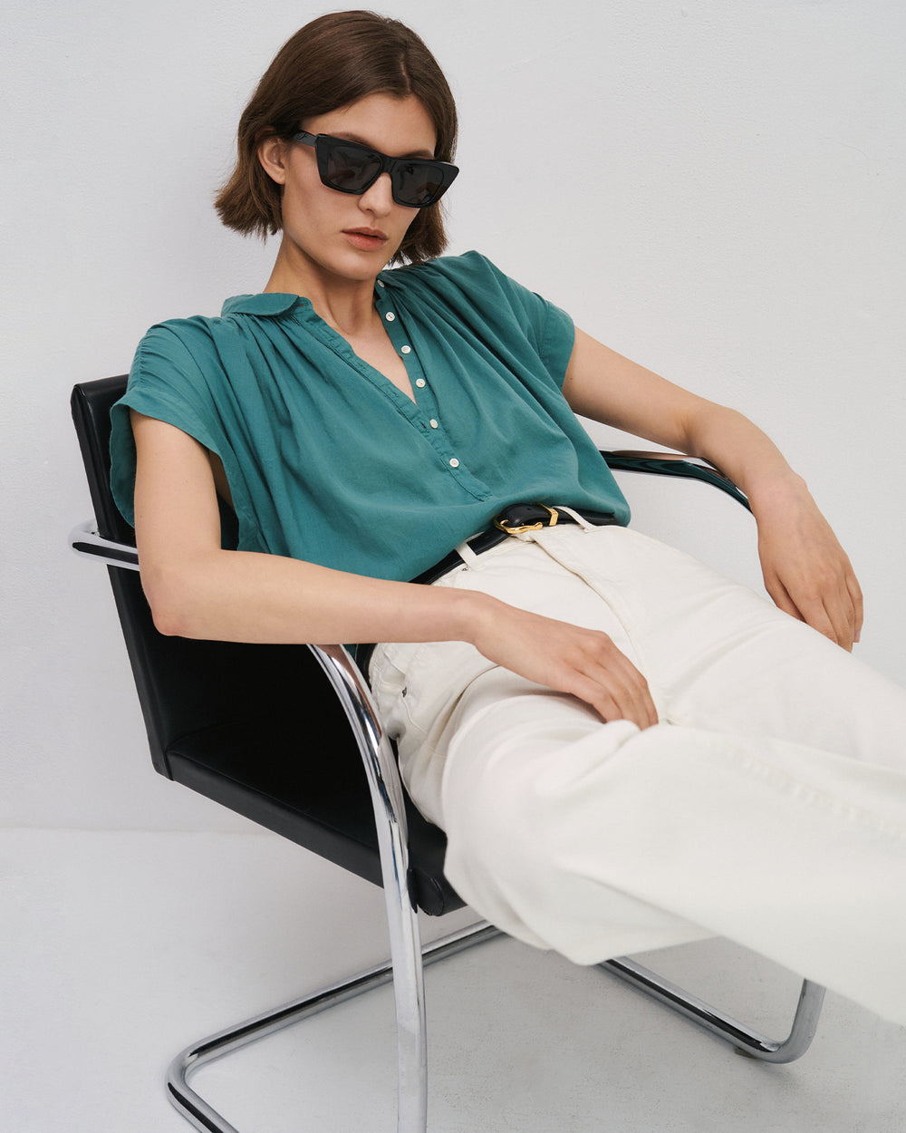 NORMANDY BLOUSE IN JADE