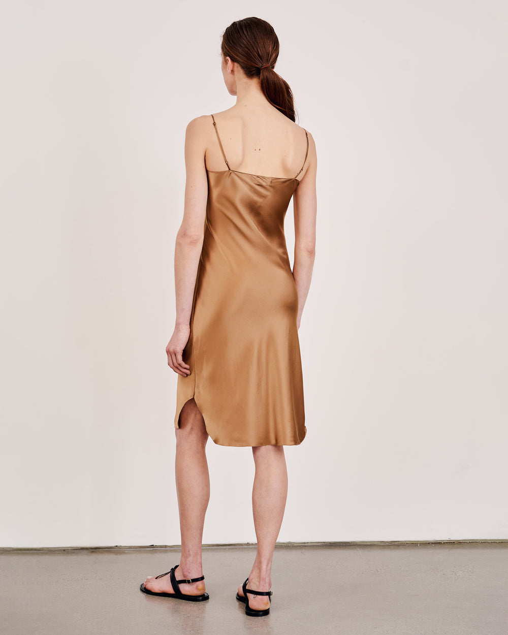 CAMI SILK DRESS IN BRONZE