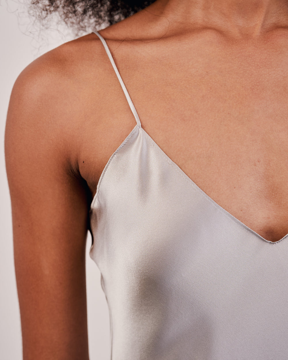 CAMI SILK DRESS IN SILVER