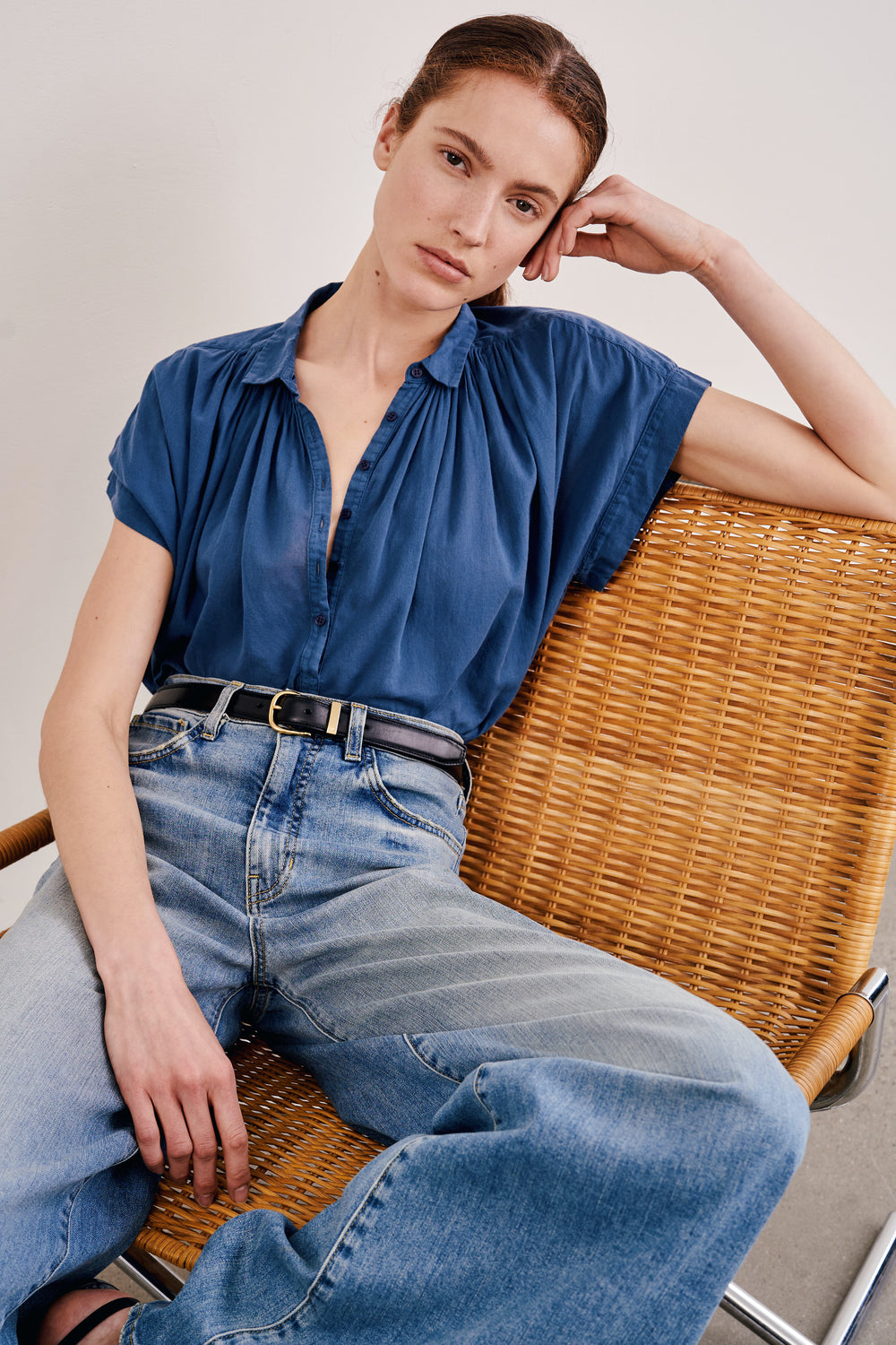 NORMANDY BLOUSE IN TEAL