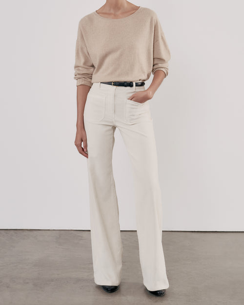 BOYFRIEND CASHMERE SWEATER IN OATMEAL