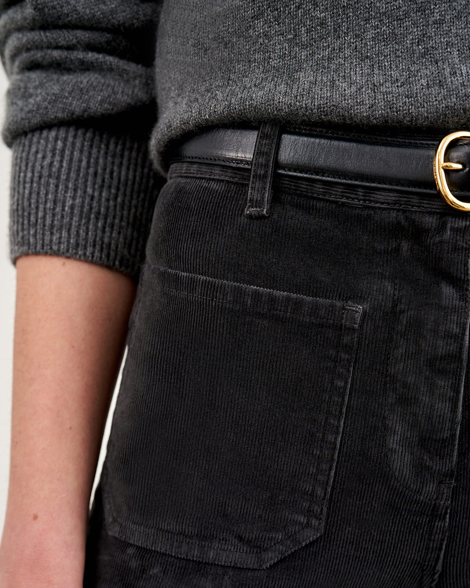 FLORENCE CORDUROY PANT IN JET BLACK