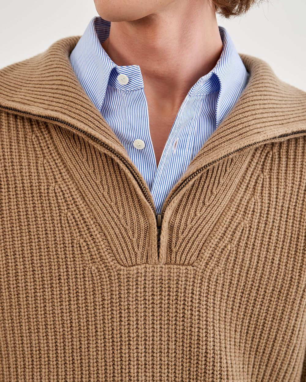 HESTON CASHMERE SWEATER IN TAN