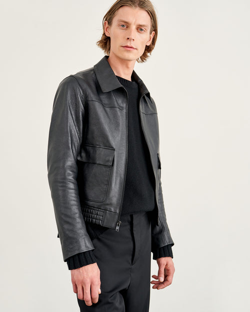 MAX LEATHER JACKET IN BLACK