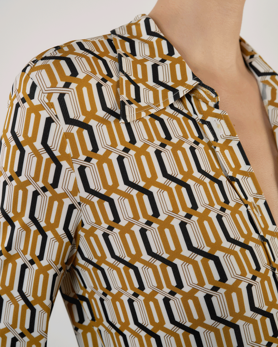 MUSTARD/BLACK/IVORY CHAIN