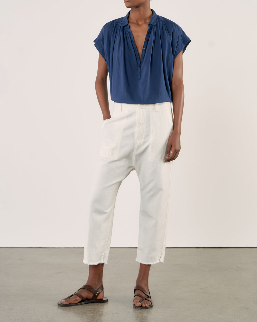 NORMANDY BLOUSE IN MARINE BLUE