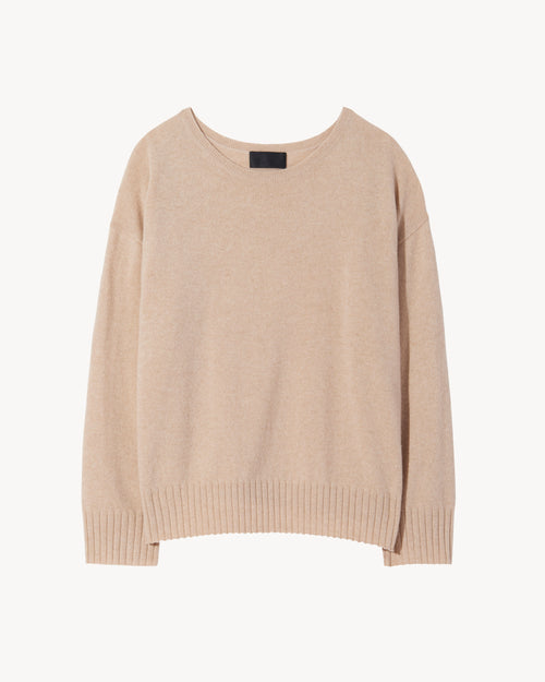 BOYFRIEND CASHMERE SWEATER IN OATMEAL