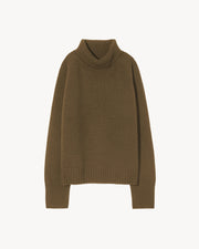 LANIE CASHMERE SWEATER IN OLIVE GREEN
