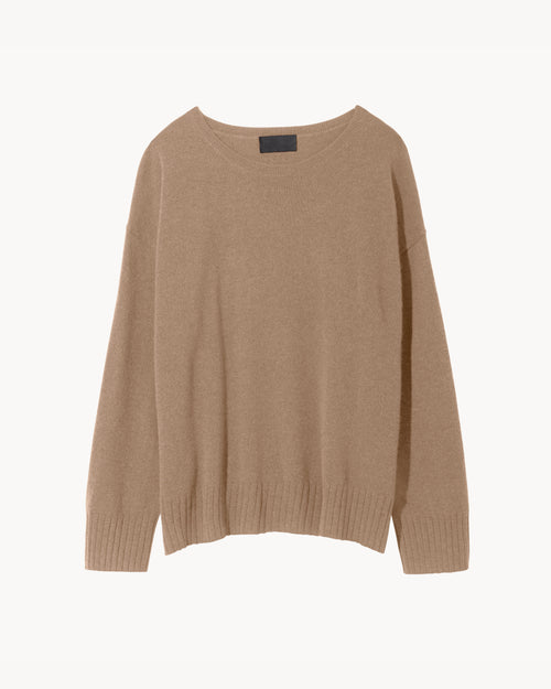 BOYFRIEND CASHMERE SWEATER IN ARABIAN SAND