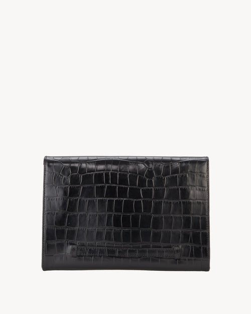 LE AGNES CLUTCH IN BLACK AND GOLD