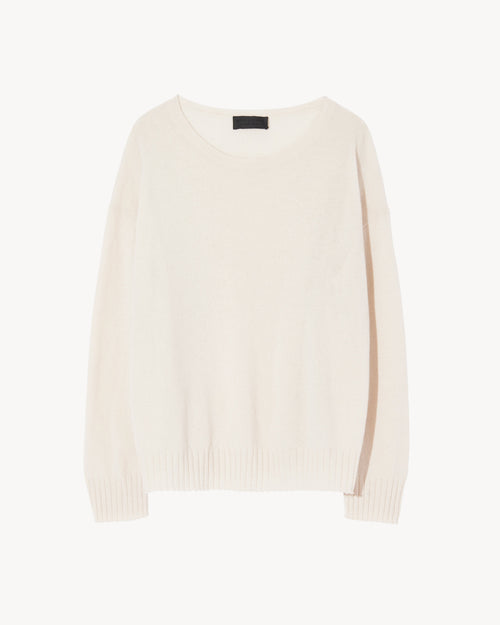 BOYFRIEND CASHMERE SWEATER IN IVORY