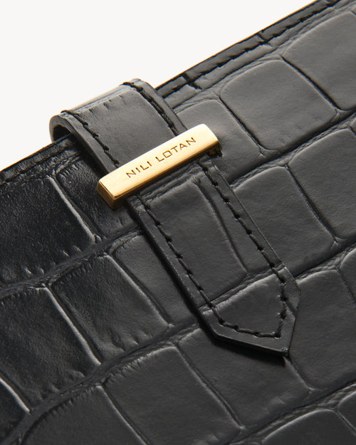 LE CATHERINE WALLET IN BLACK AND GOLD