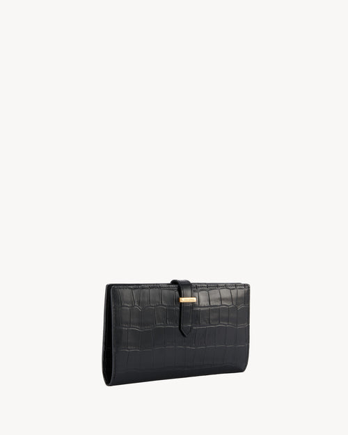 LE CATHERINE WALLET IN BLACK AND GOLD